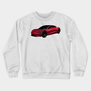 Tesla Roadster Oil Painting Crewneck Sweatshirt